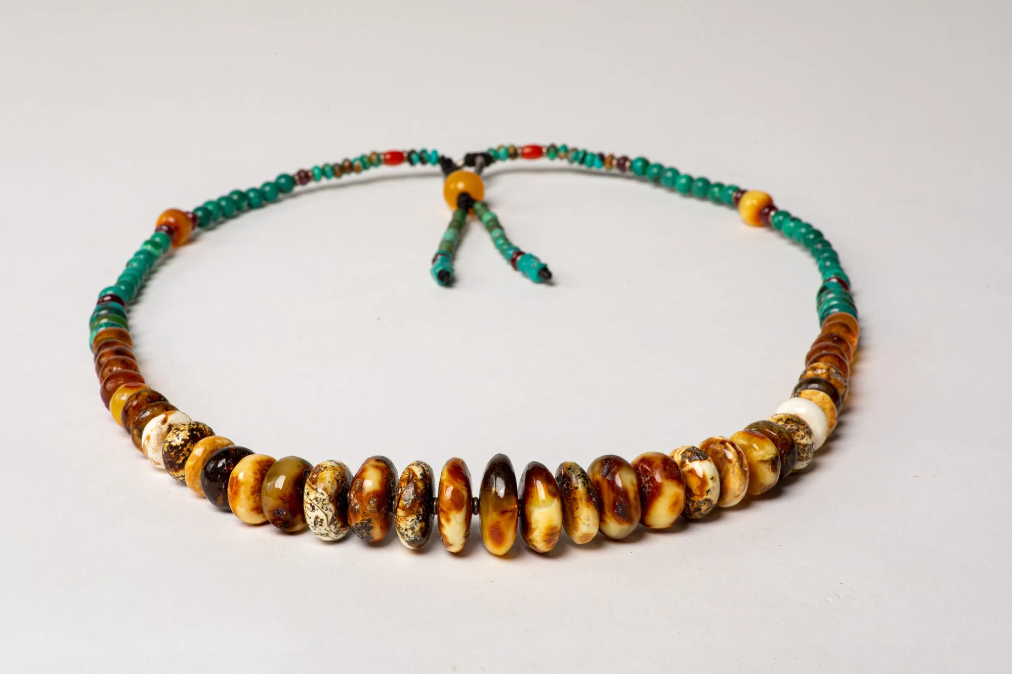 Long Amber Mala necklace with Tassle