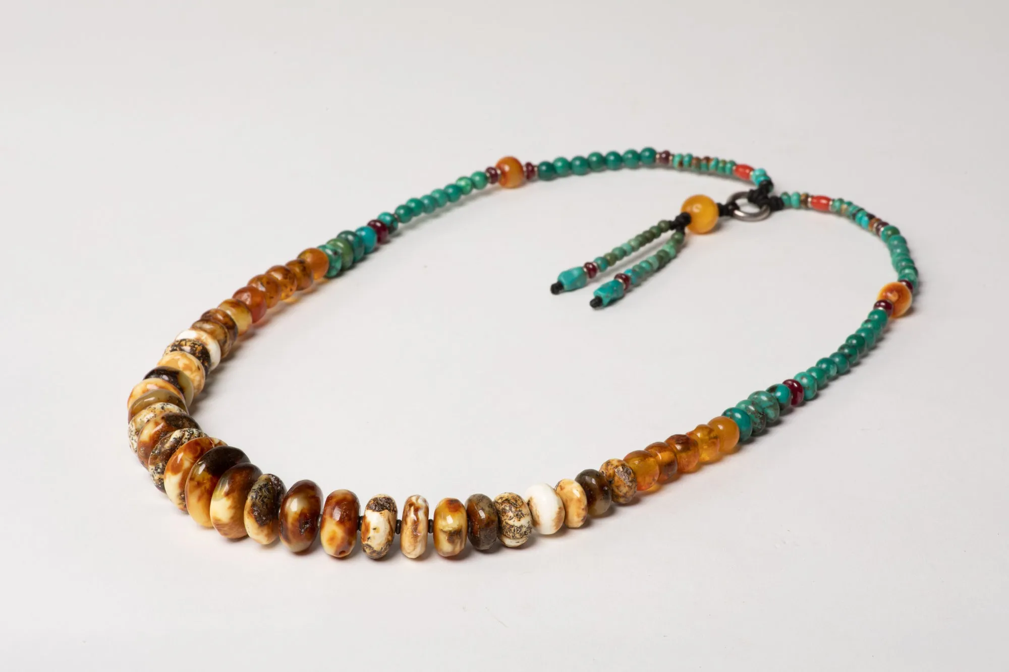 Long Amber Mala necklace with Tassle
