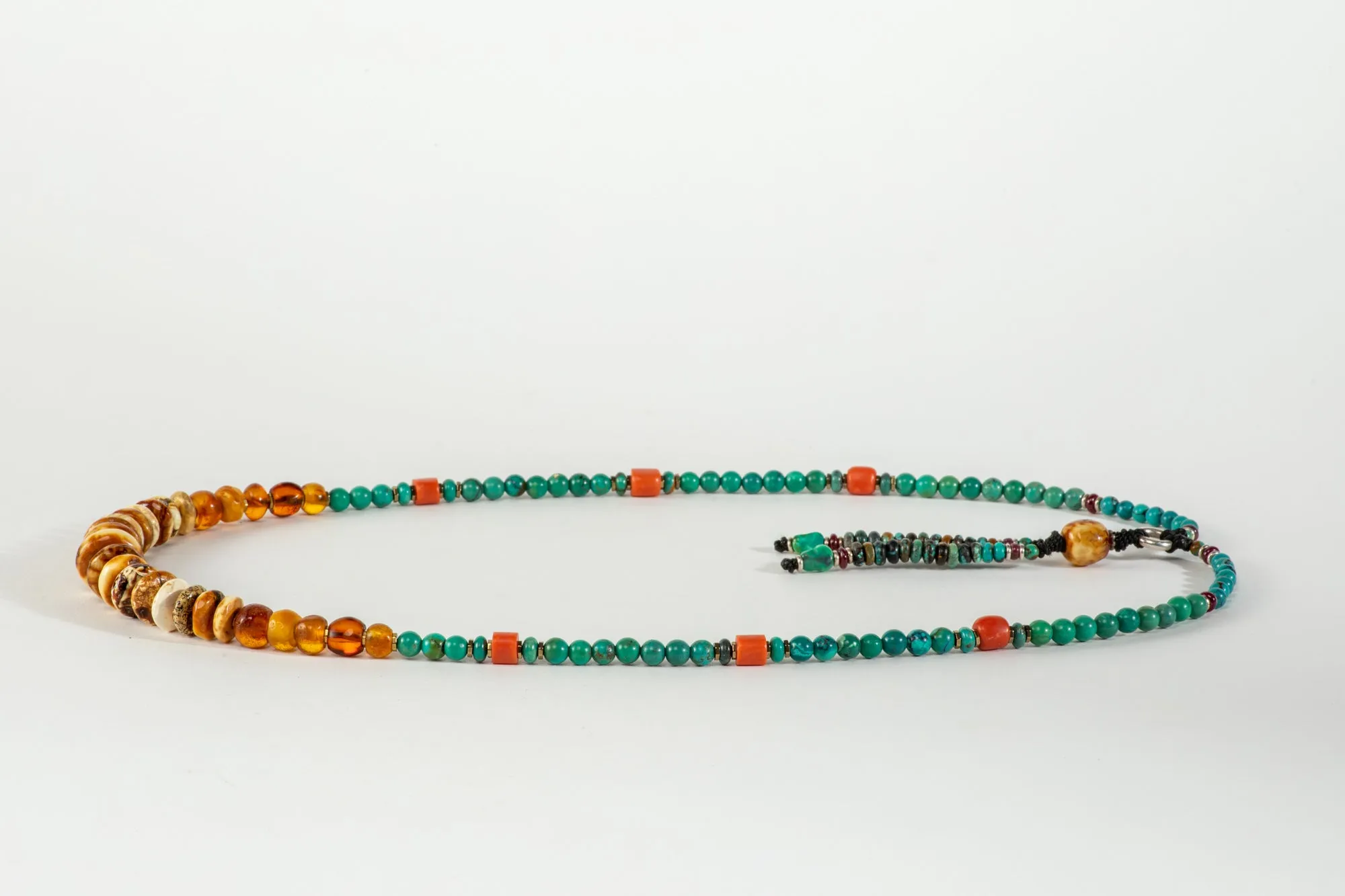 Long Amber Mala necklace with Tassle