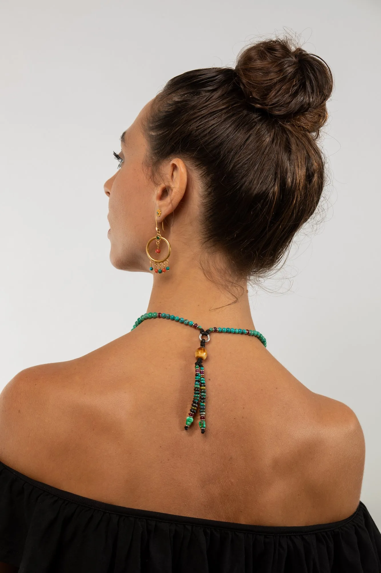 Long Amber Mala necklace with Tassle