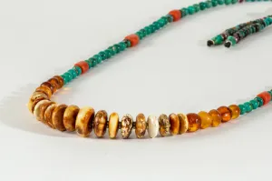 Long Amber Mala necklace with Tassle