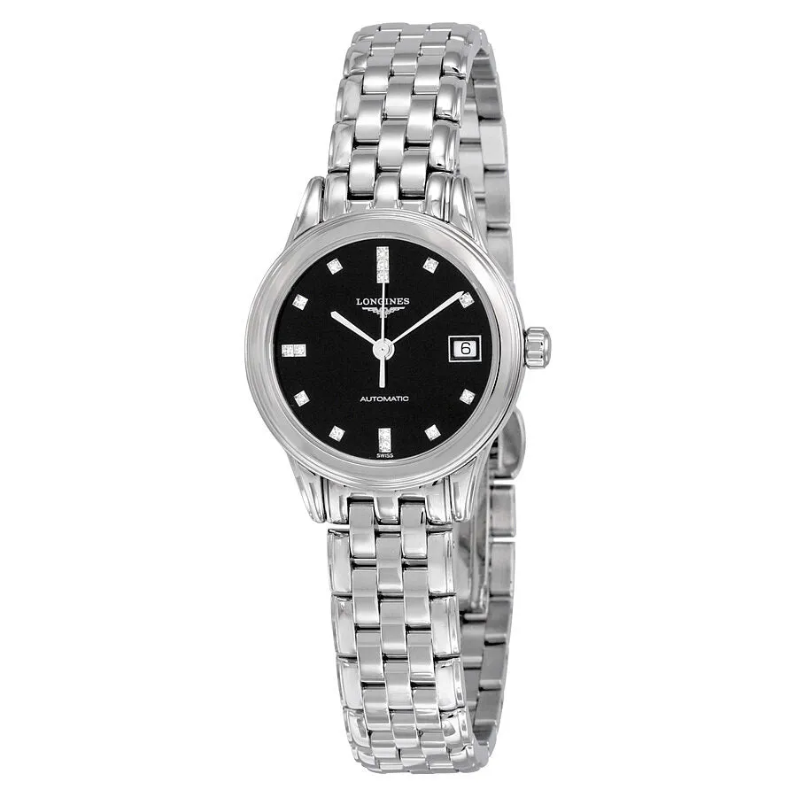Longines Diamond Automatic Black Dial Stainless Steel Ladies Watch L4.274.4.59.6