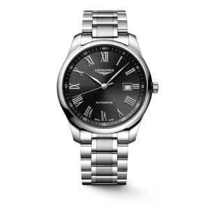 Longines Silver Stainless Steel Black Dial Automatic Watch for Gents - L27934516