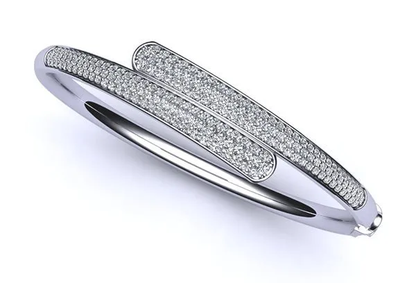 Luxe Lab-Grown Diamond Bangle with 2.24 ct.(finished) 1.2mm, 1.4mm, 1.6mm