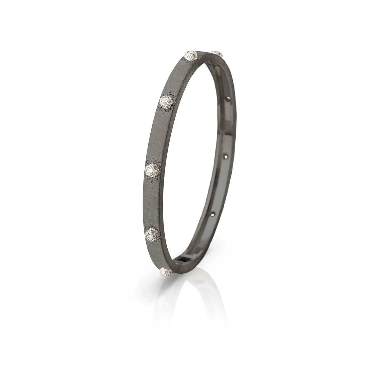 Macri Classica Bangle Bracelet in DLC treatment and 18k white gold