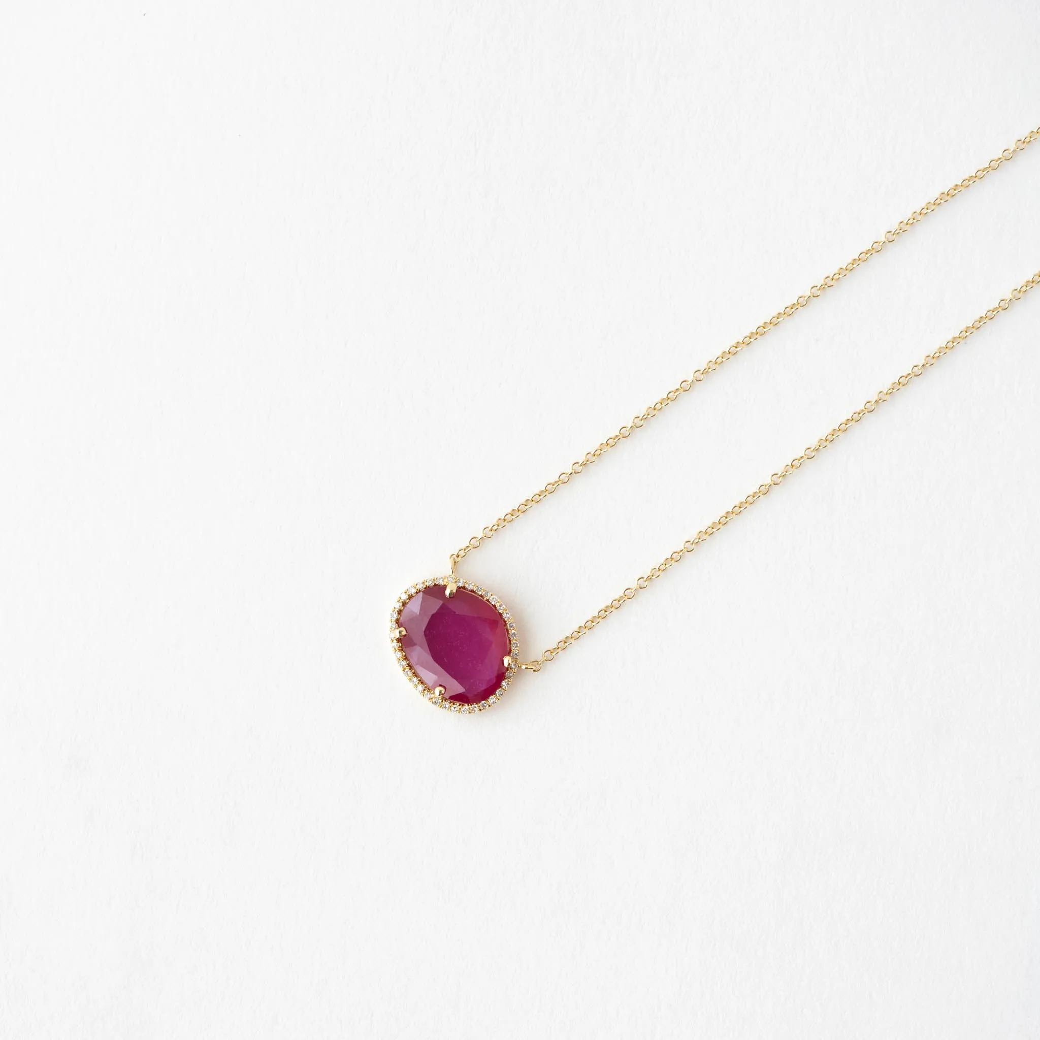 Madeline Faceted Ruby and Diamond Necklace