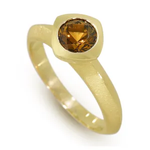 mali garnet bezel set round solitaire