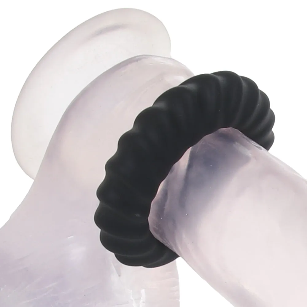 Manzo Liquid Silicone Ring Set in Black