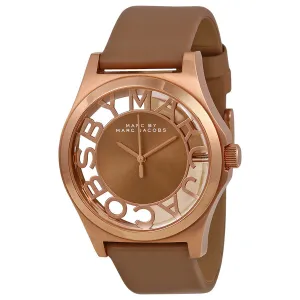 Marc by Marc Jacobs Henry Brown Cut-out Dial Rose Gold Ion-plated Ladies Watch MBM1245