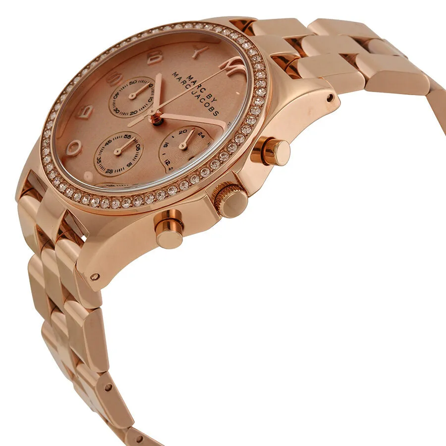 Marc by Marc Jacobs Henry Chronograph Rose Gold-tone Dial  Ladies Watch MBM3118