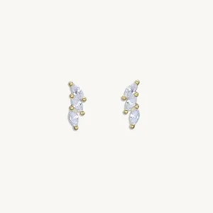 Marquise Cluster Sapphire Earrings
