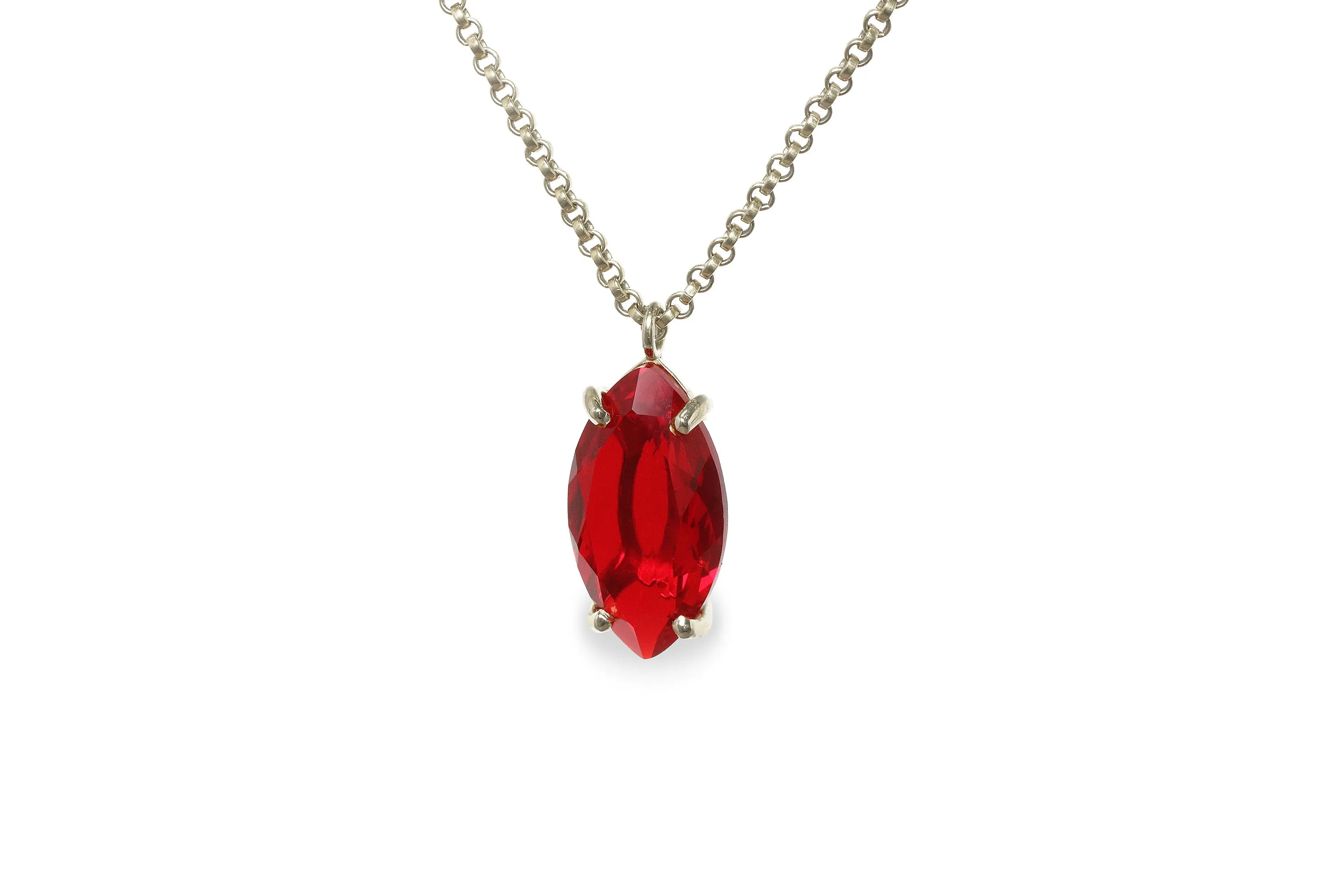 Marquise Ruby Gemstone Gold Filled Necklace