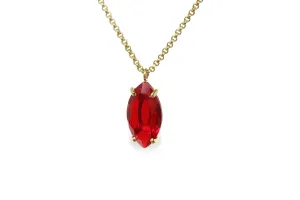 Marquise Ruby Gemstone Gold Filled Necklace