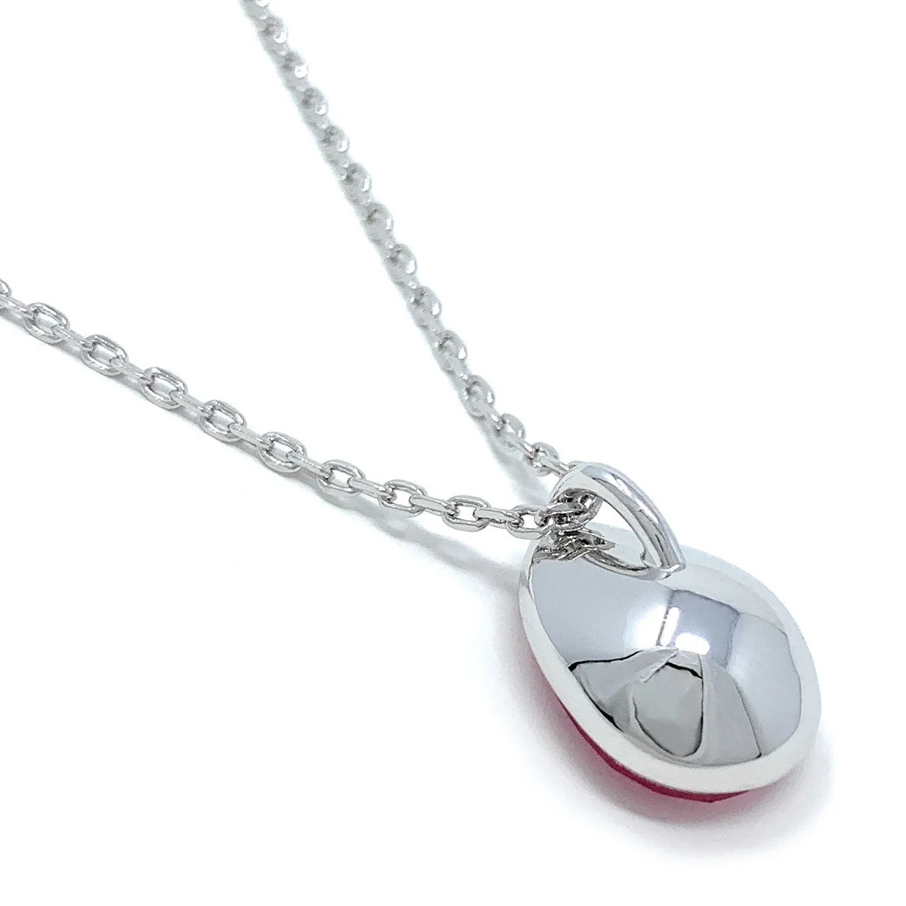 Mary Pendant Necklace with Pink Rose Drop Crystals from Swarovski Silver Toned Rhodium Plated