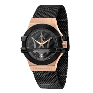 Maserati Potenza Black Mesh Braselet Black Dial Quartz Watch for Gents - R8853108010