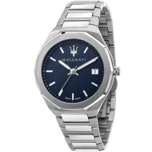 Maserati Stile Silver Stainless Steel Blue Dial Quartz Watch for Gents - R8853142006