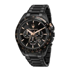 Maserati Traguardo Black Stainless Steel Black Dial Quartz Watch for Gents - R8873612048