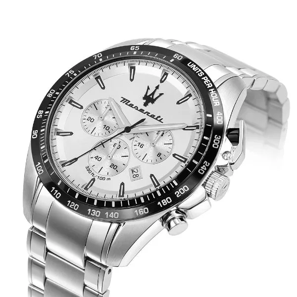 Maserati Traguardo Silver Stainless Steel Silver Dial Quartz Watch for Gents - R8873612049