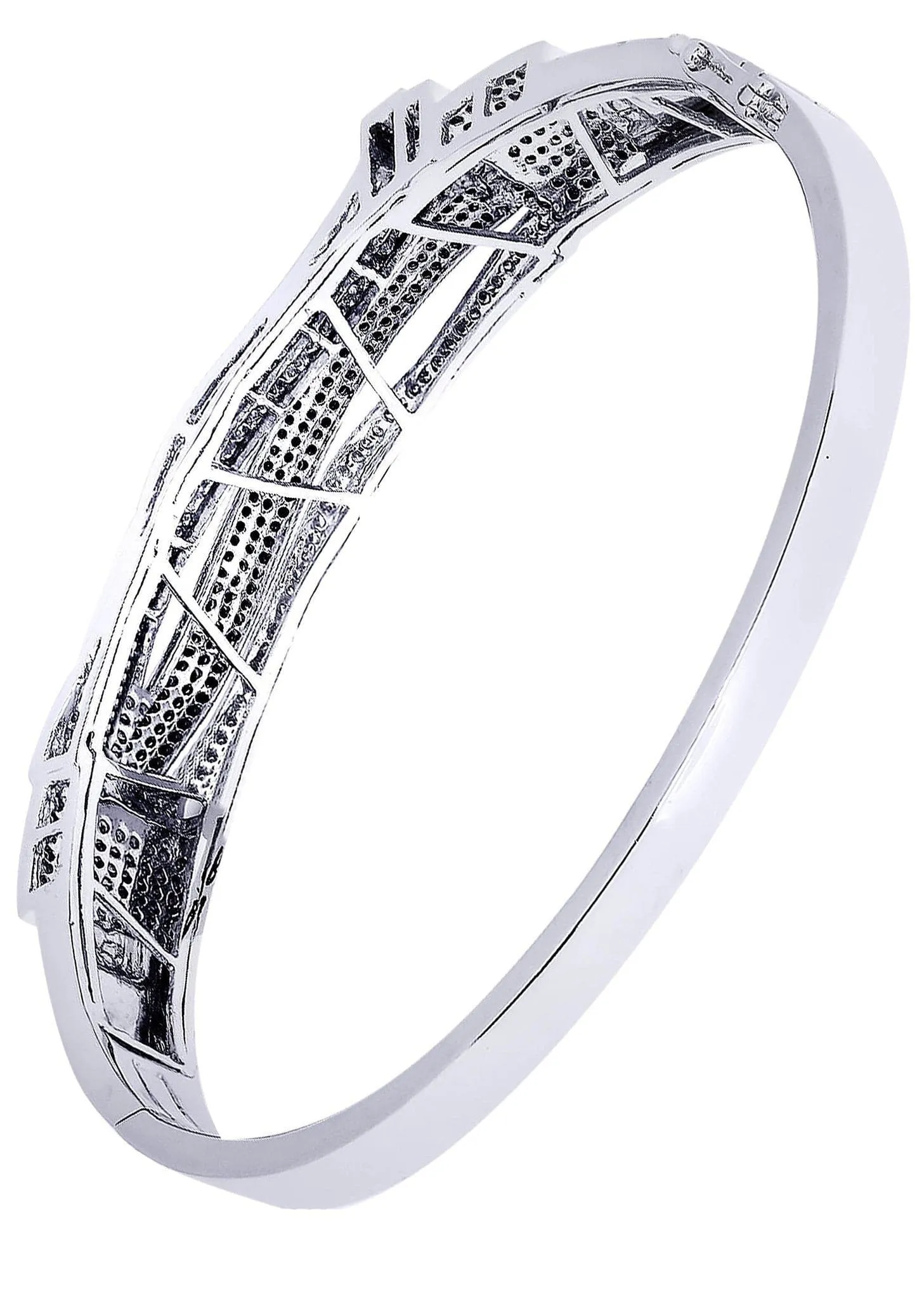 Mens Diamond Bangle White Gold| 2.97 Carats| 33.4 Grams