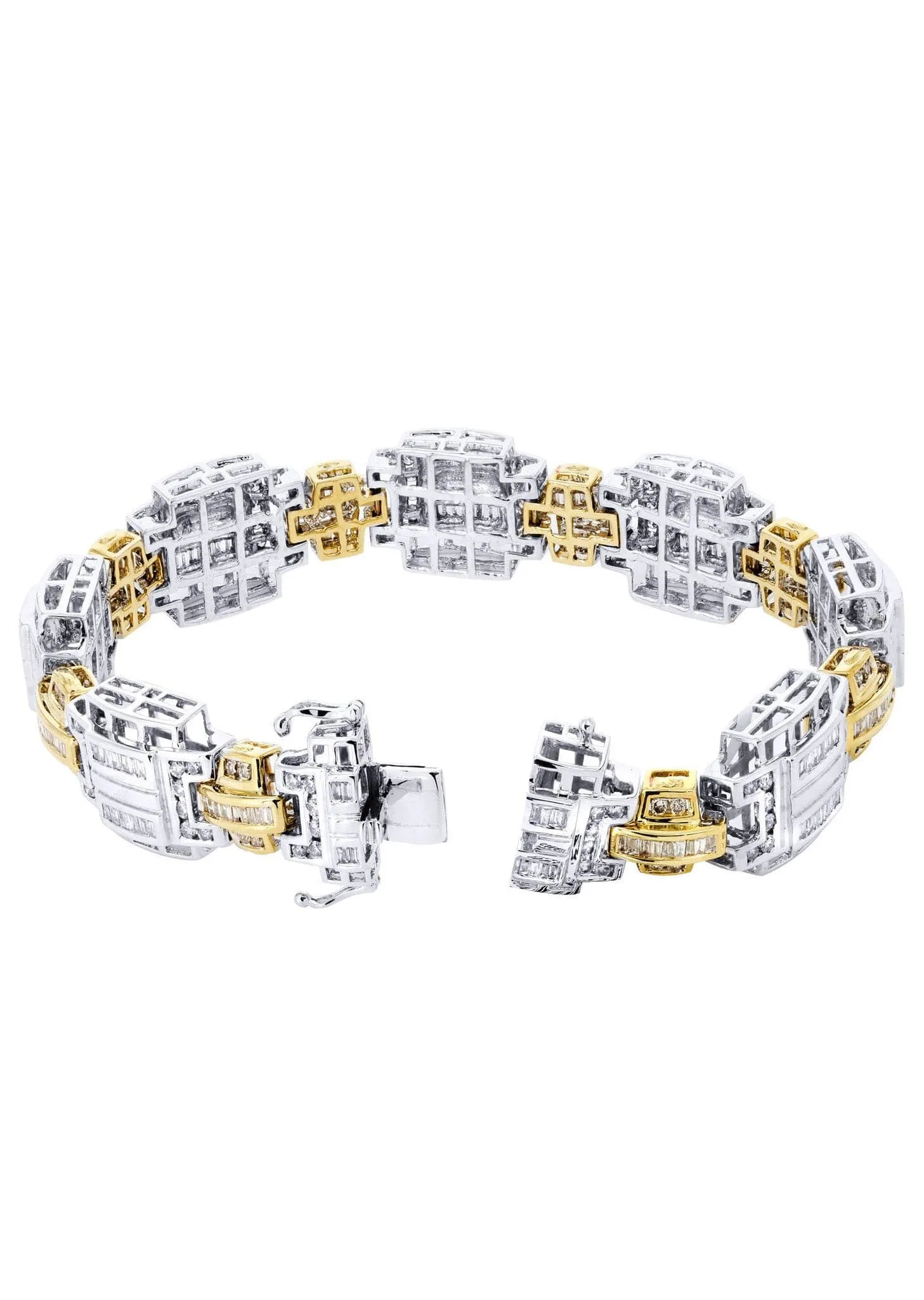 Mens Diamond Bracelet White Gold| 4.35 Carats| 43.05 Grams