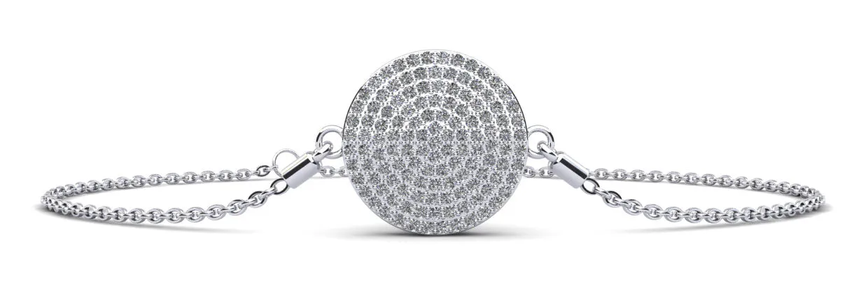 Mesmerizing Circle Diamond Adjustable Diamond Bracelet with 1.02 ct.(finished) 1.1mm