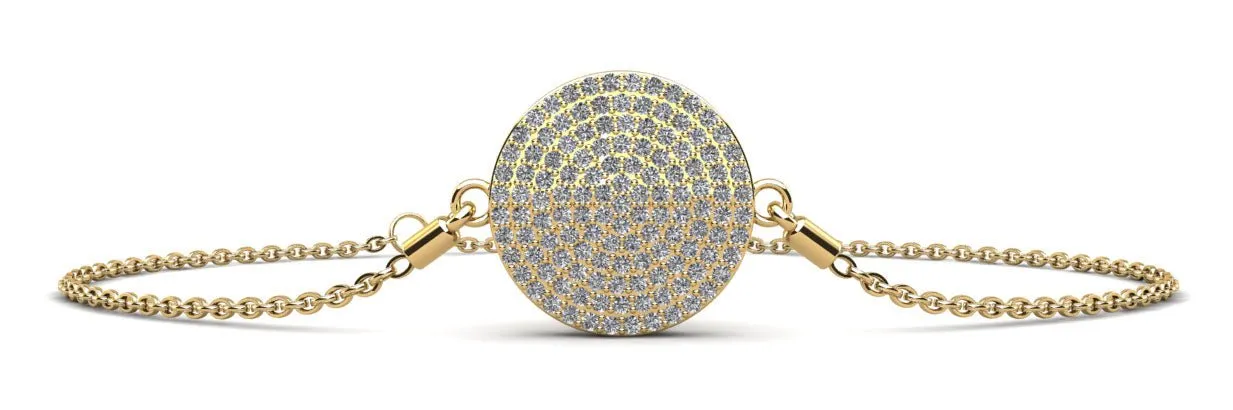 Mesmerizing Circle Diamond Adjustable Diamond Bracelet with 1.02 ct.(finished) 1.1mm
