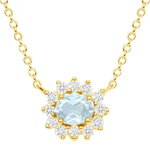 Mia Aquamarine and Diamond Necklace