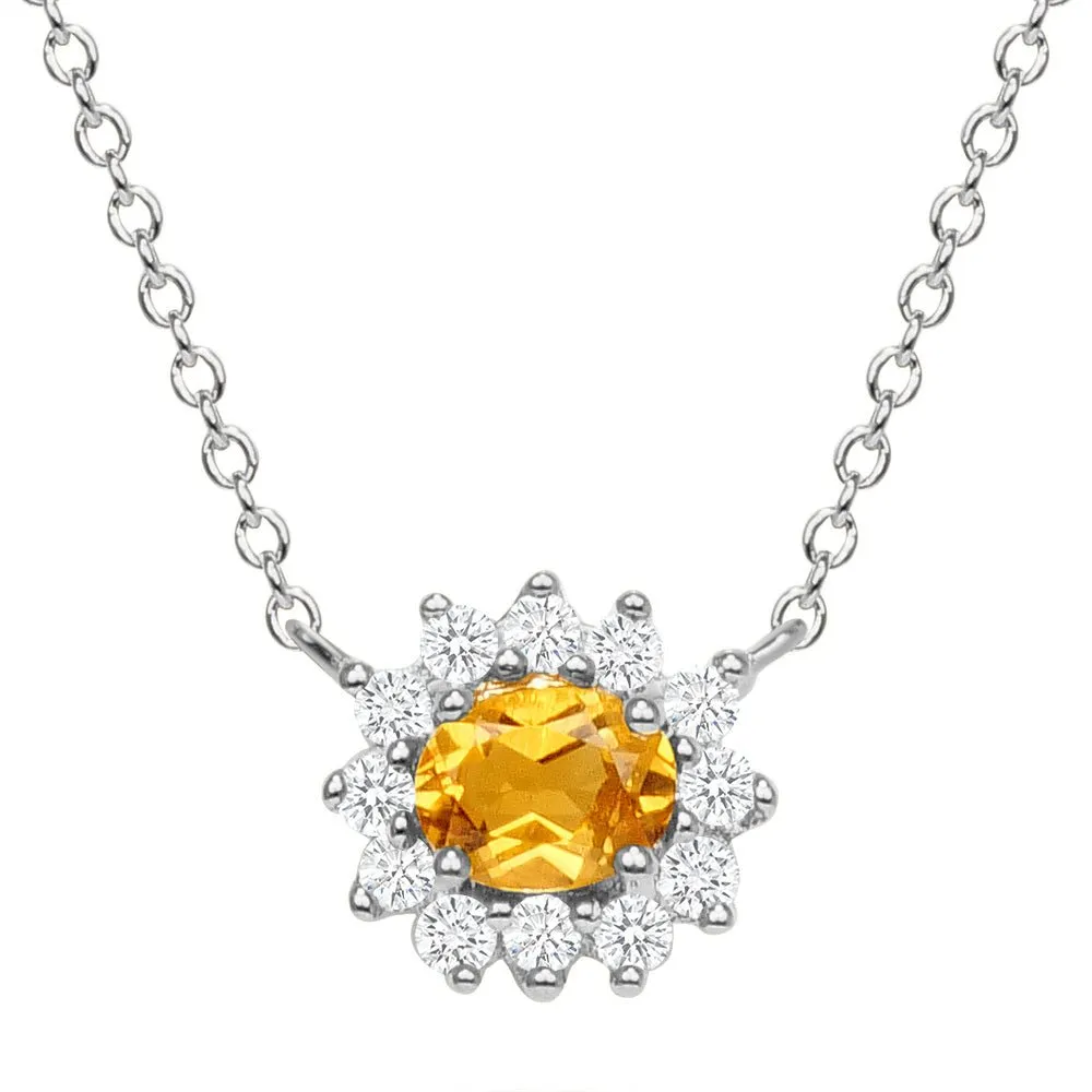 Mia Citrine and Diamond Necklace