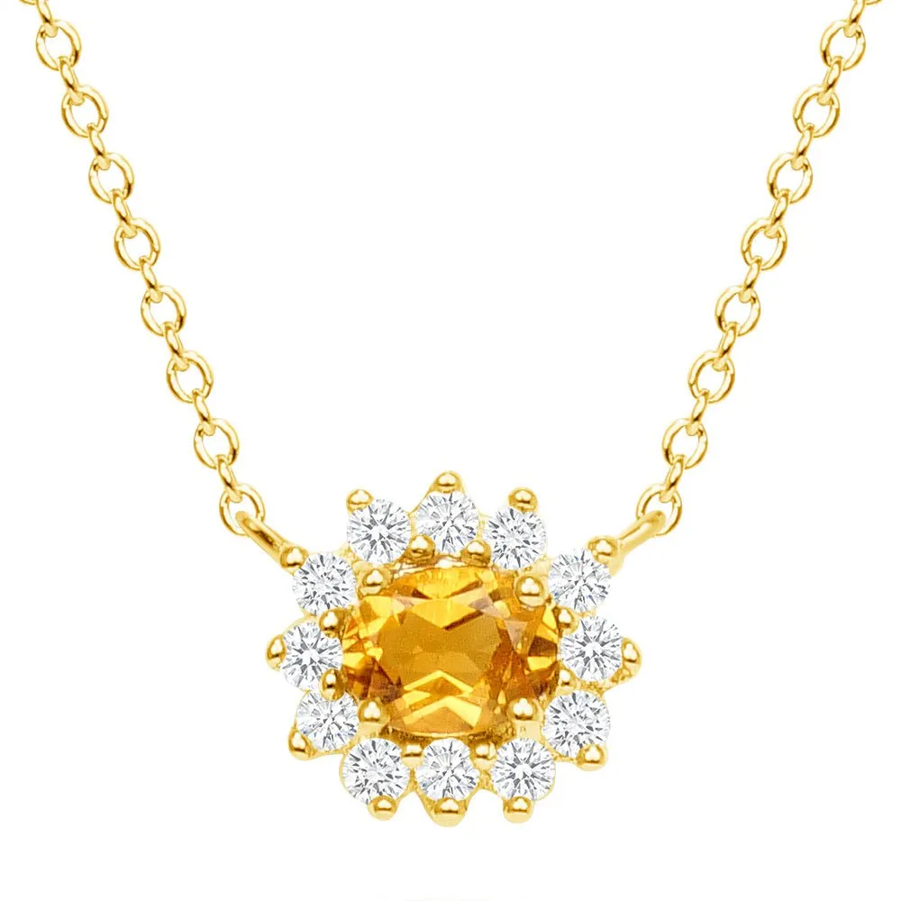 Mia Citrine and Diamond Necklace