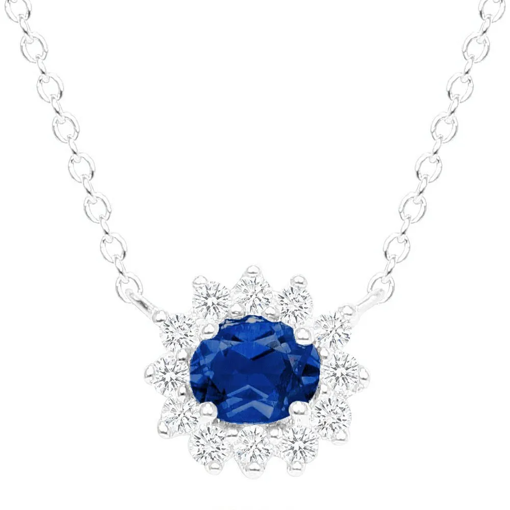 Mia Sapphire and Diamond Necklace
