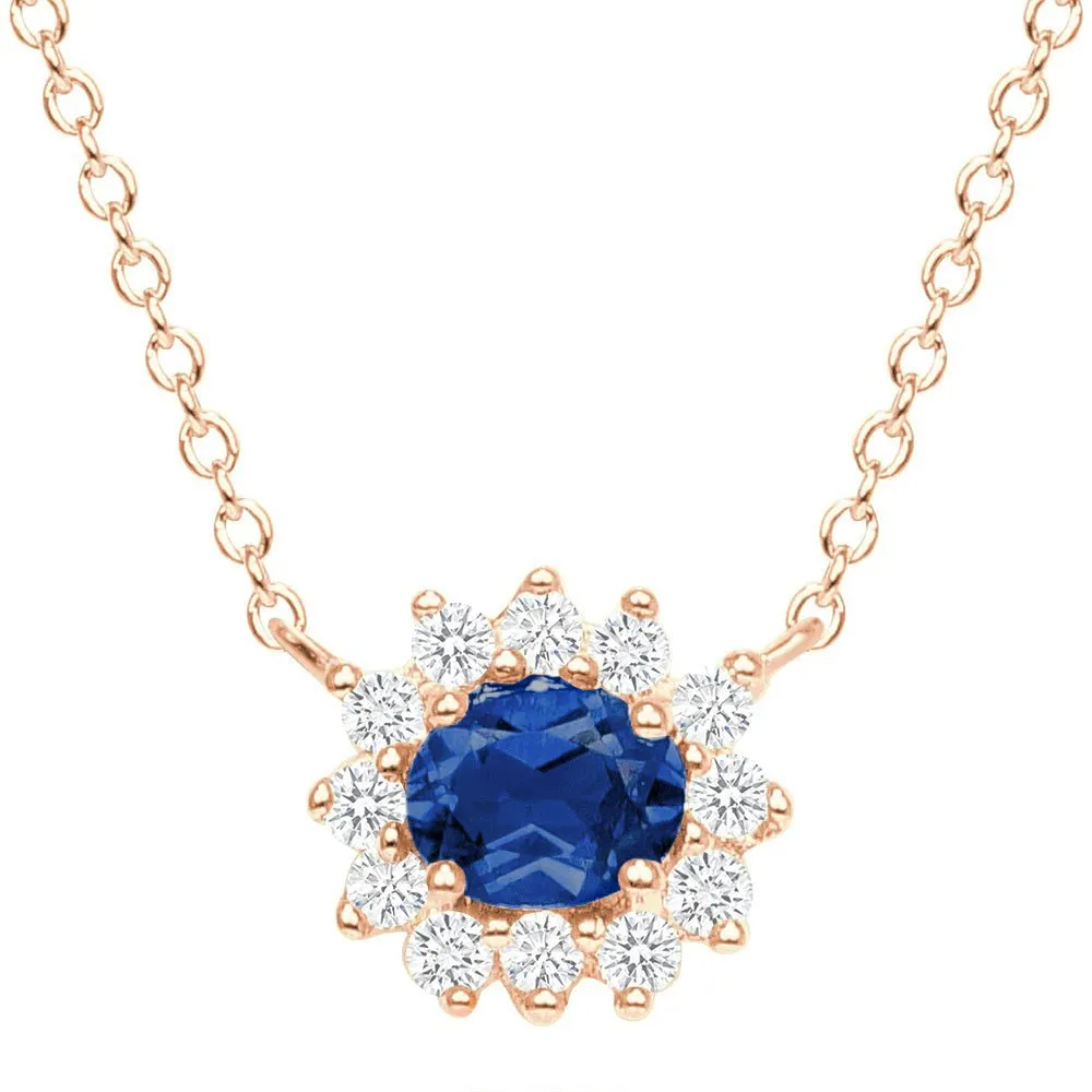 Mia Sapphire and Diamond Necklace