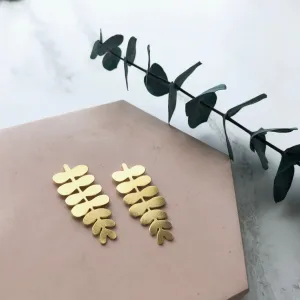 Mica Peet - Gold Branch Leaf Stud Earrings