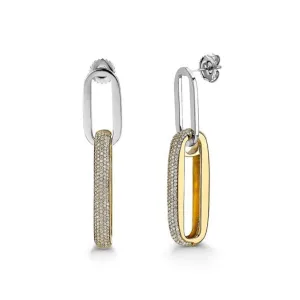 Michael M Double Luxe Link Wide Drop Earrings ER356