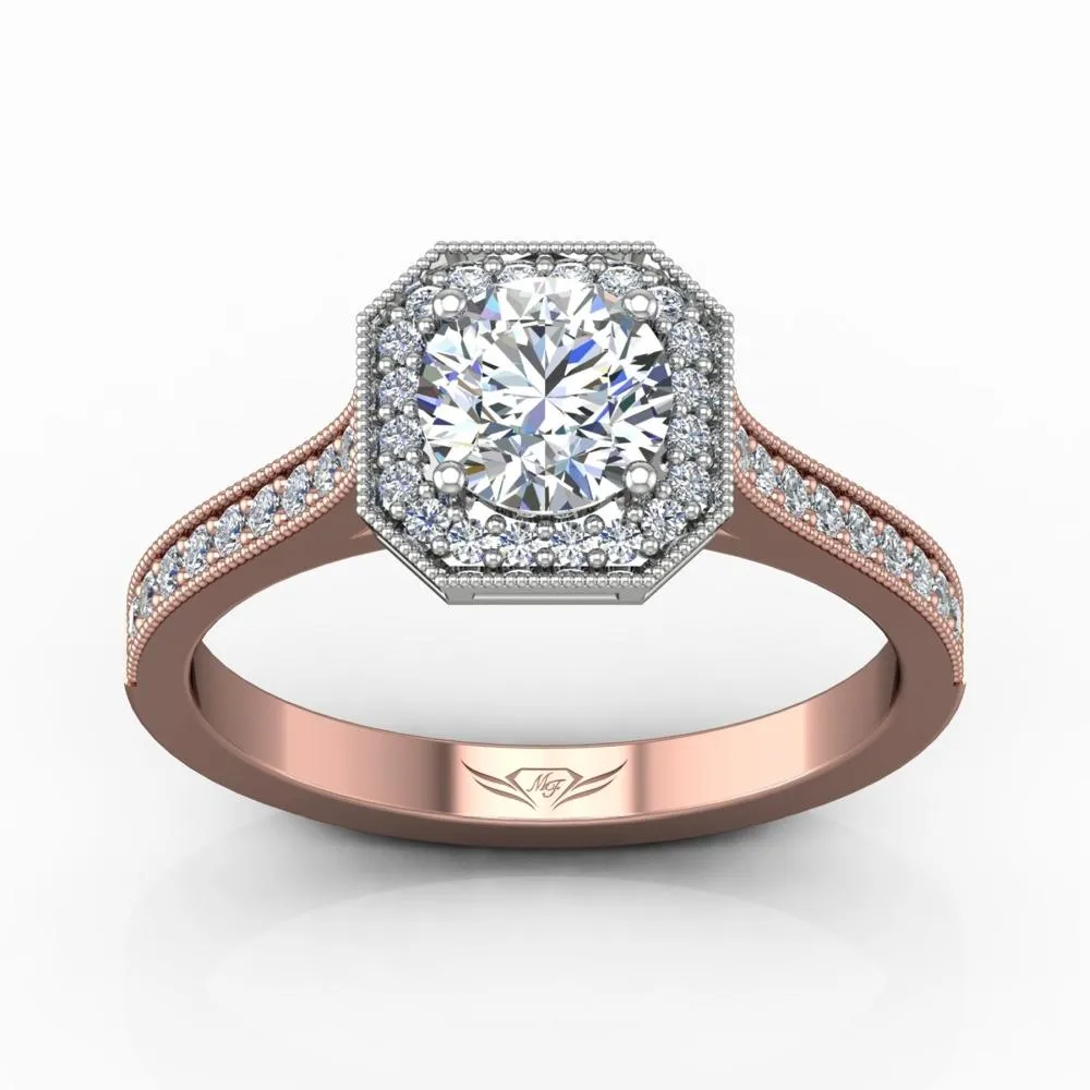 Micropave Halo Engagement Ring