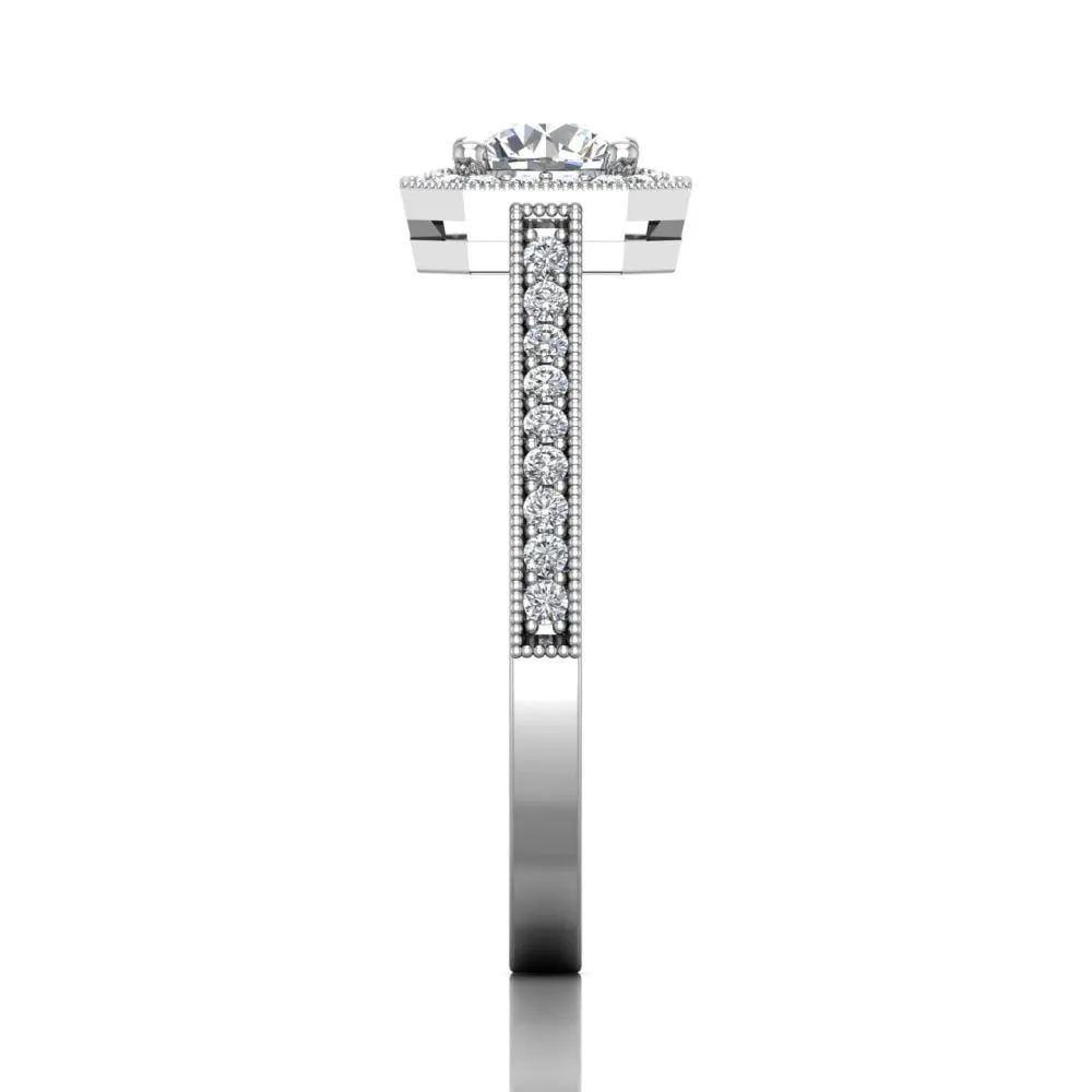 Micropave Halo Engagement Ring