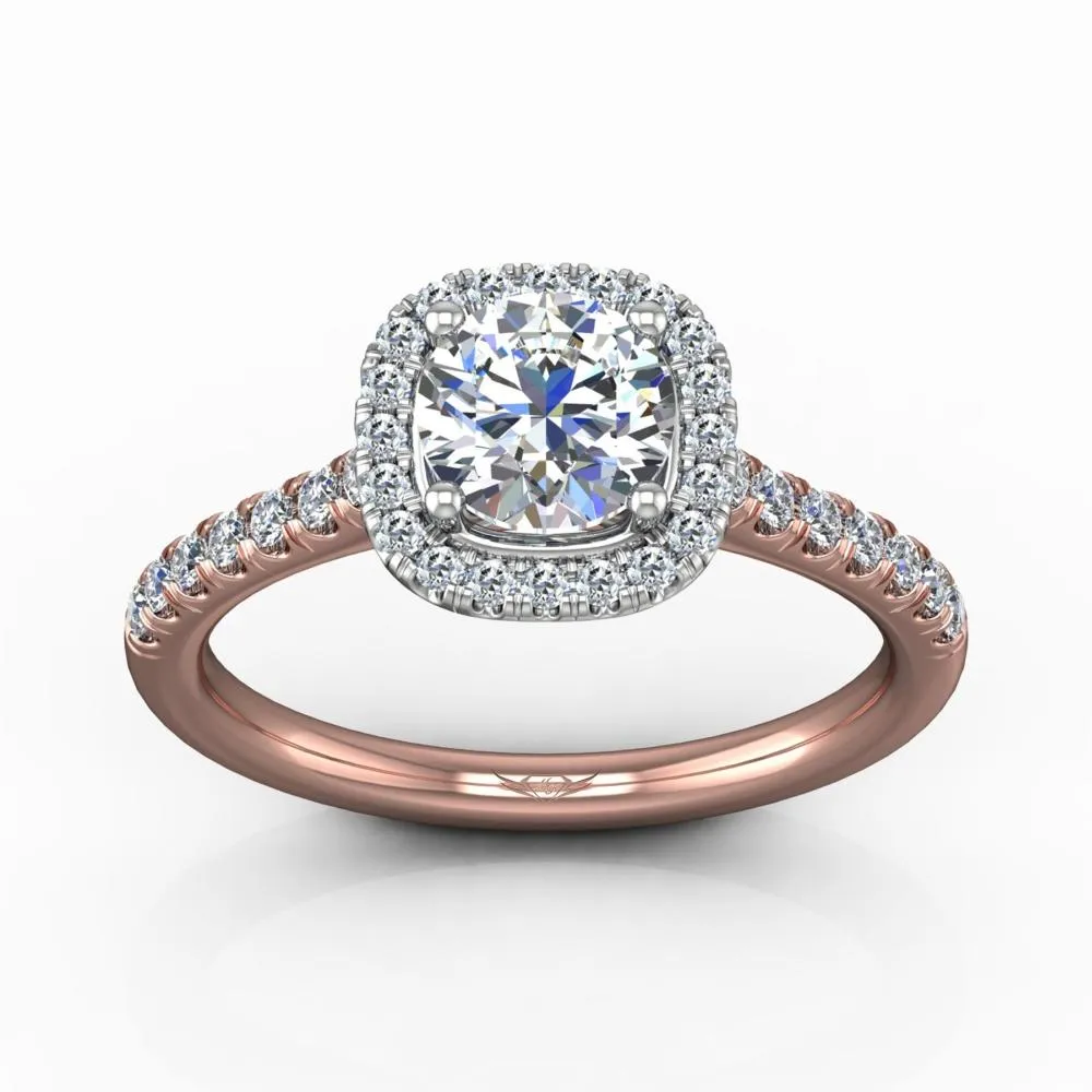 Micropave Halo Engagement Ring