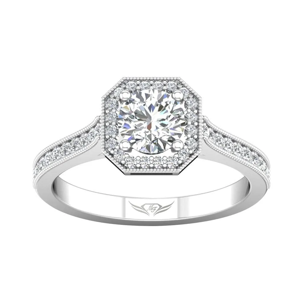 Micropave Halo Engagement Ring