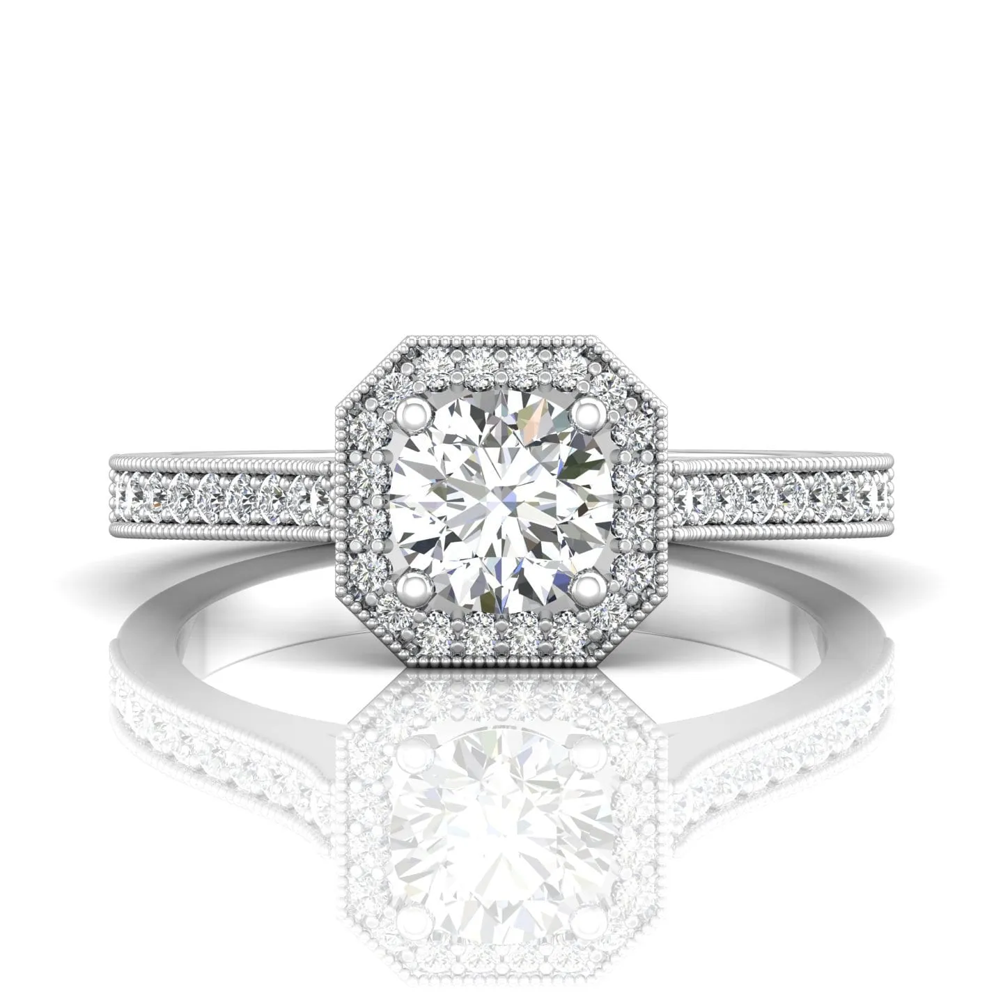Micropave Halo Engagement Ring