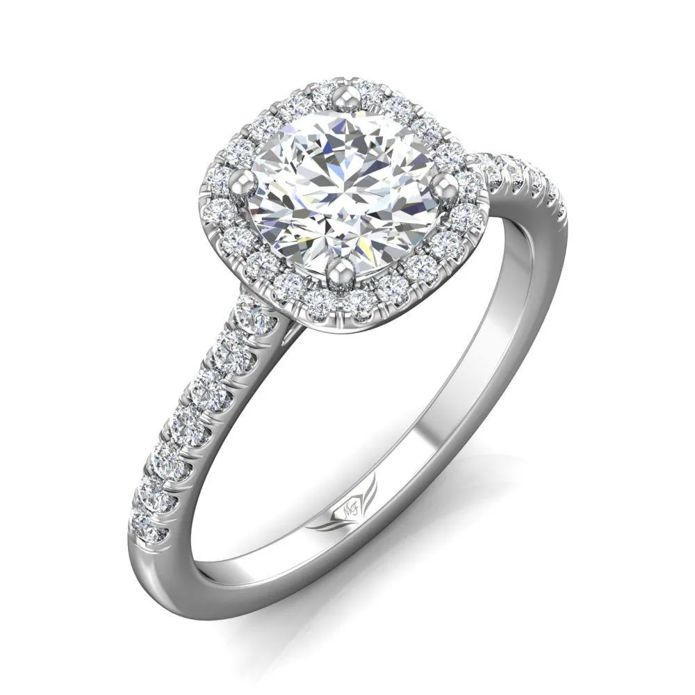 Micropave Halo Engagement Ring