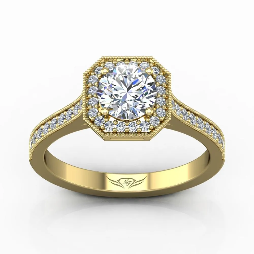 Micropave Halo Engagement Ring