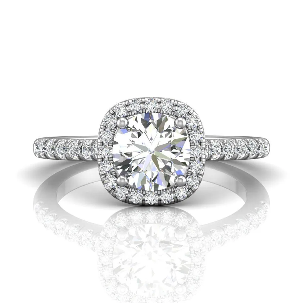 Micropave Halo Engagement Ring