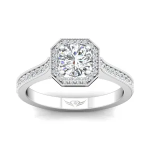 Micropave Halo Engagement Ring