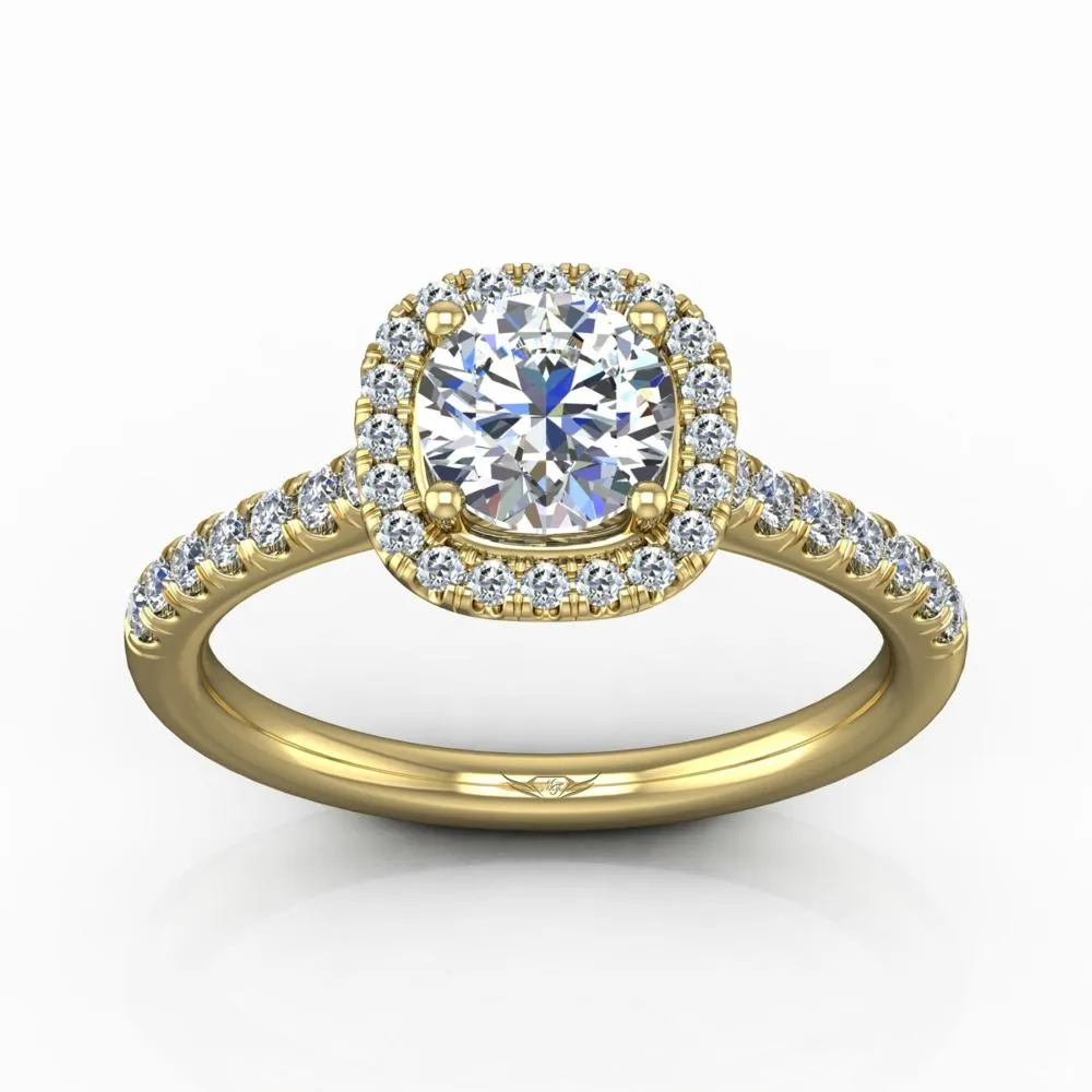Micropave Halo Engagement Ring
