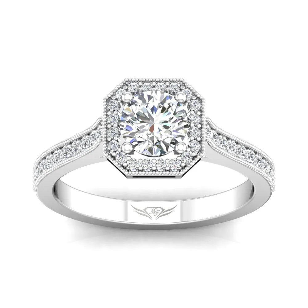 Micropave Halo Engagement Ring