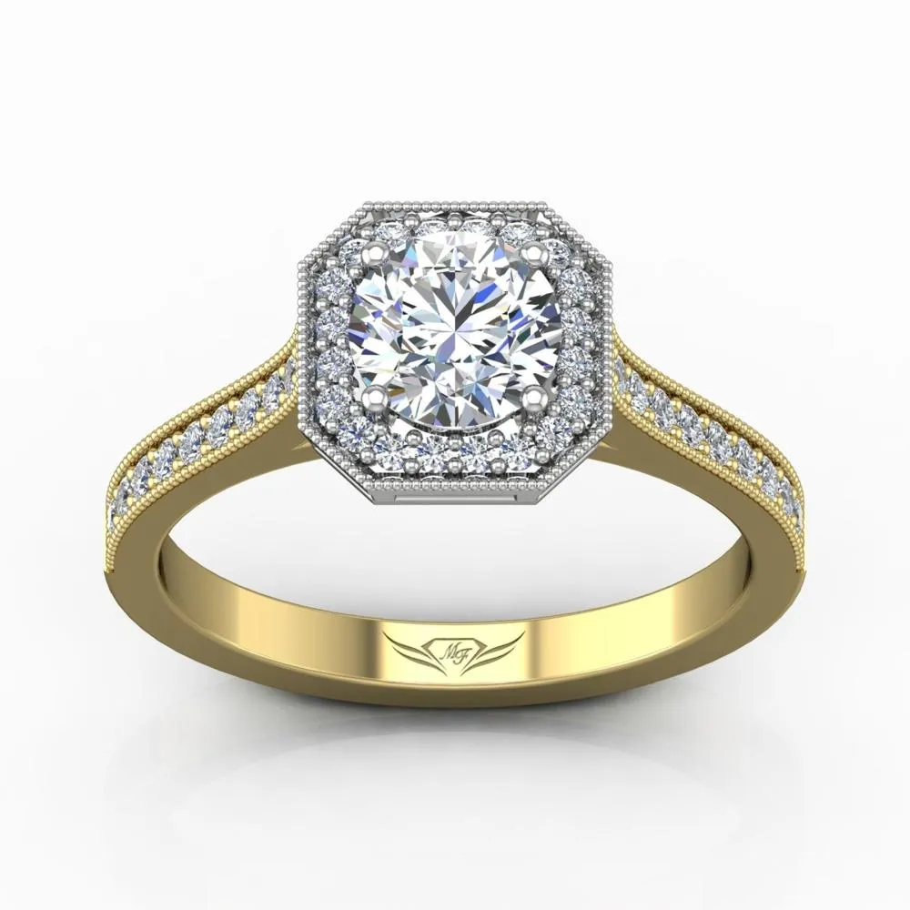 Micropave Halo Engagement Ring