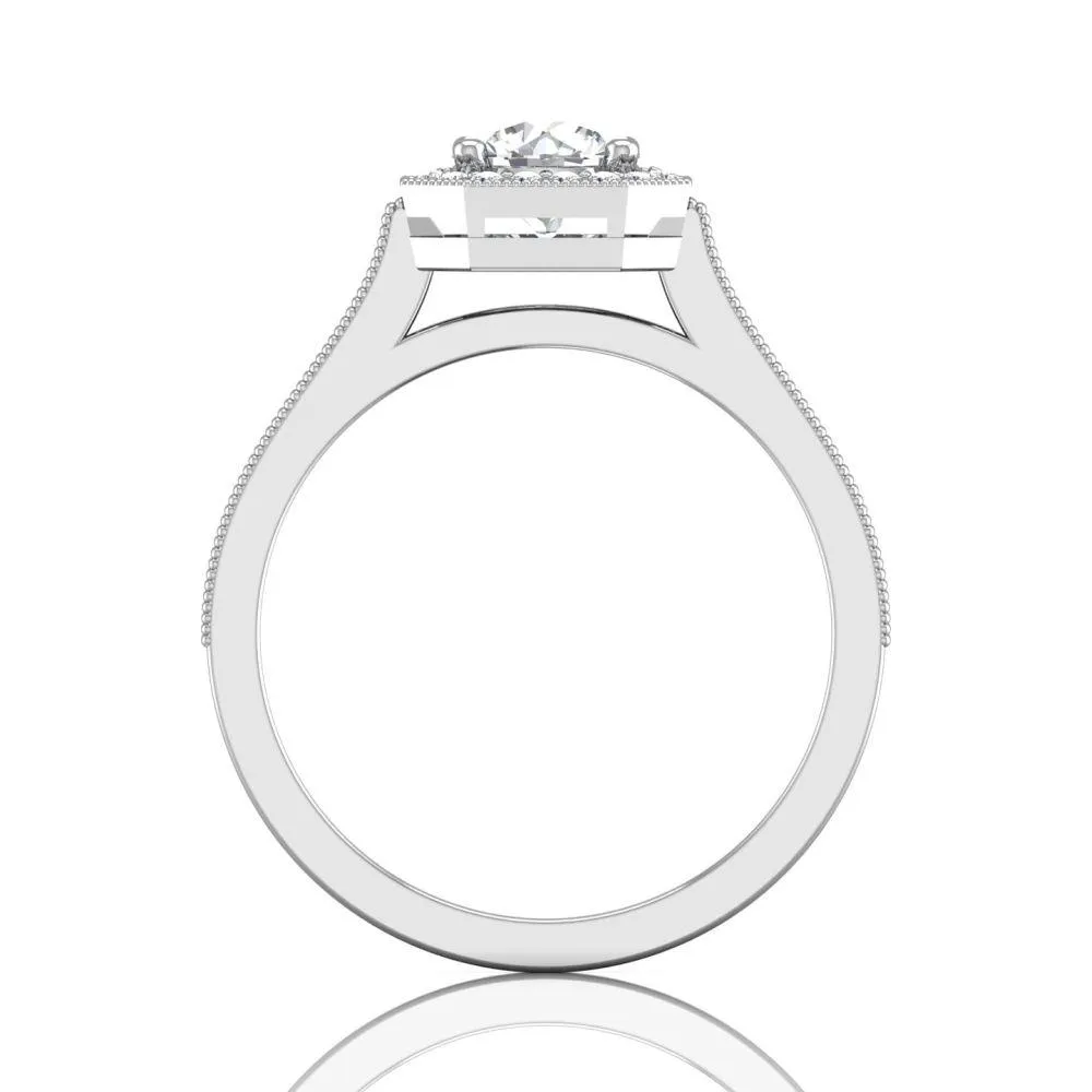 Micropave Halo Engagement Ring