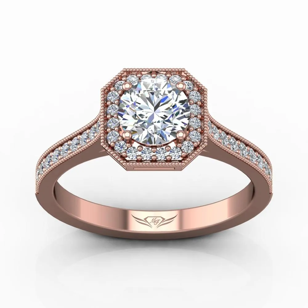 Micropave Halo Engagement Ring
