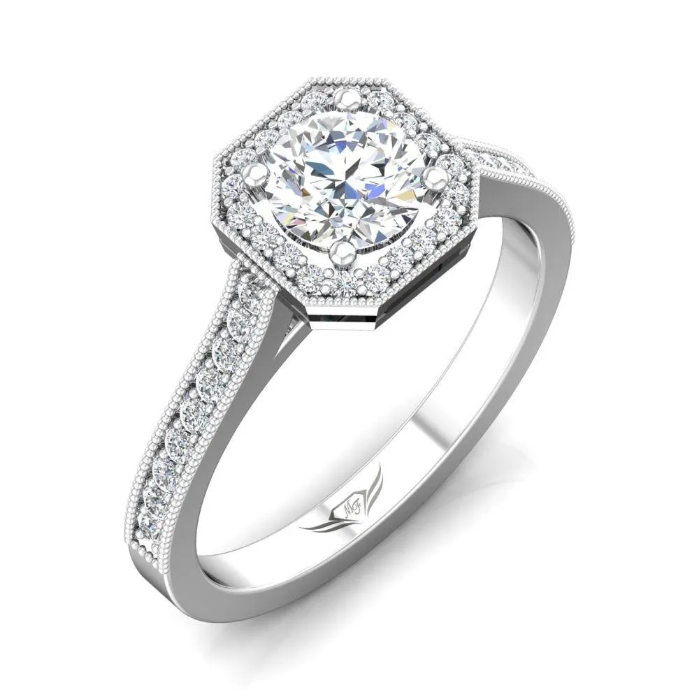 Micropave Halo Engagement Ring