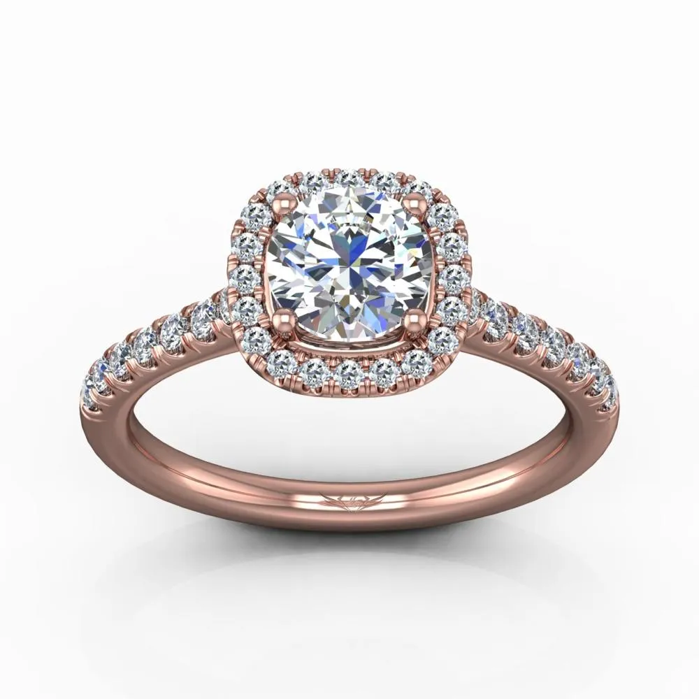 Micropave Halo Engagement Ring