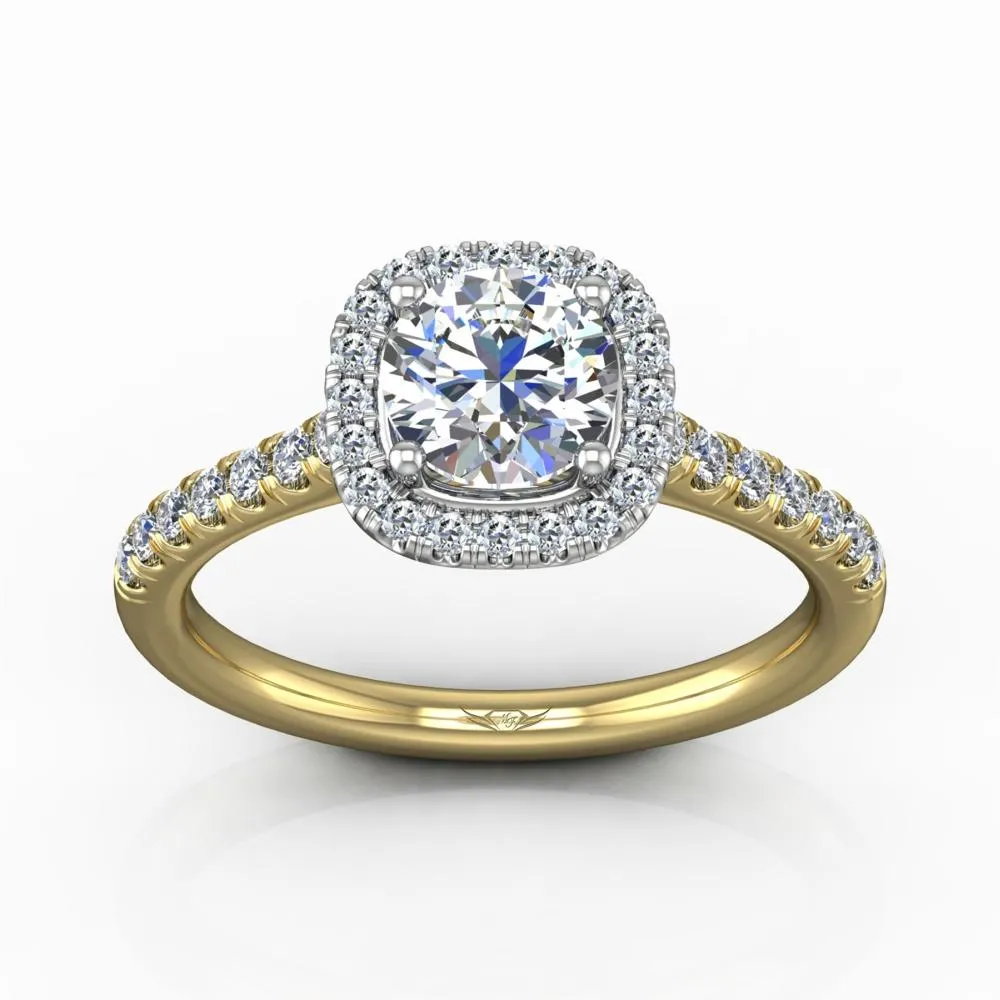Micropave Halo Engagement Ring